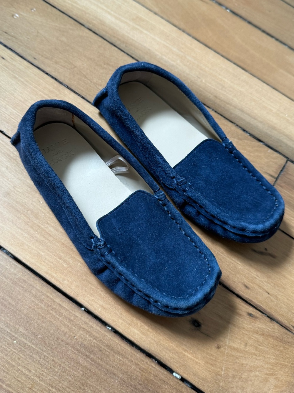 Janie and Jack Navy Suede Slip-On Dress Shoes for Kids
